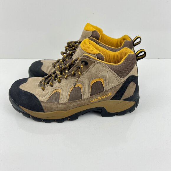 Vasque Women's Hiking Boots Size 9.5 M Brown/Yellow Suede & Mesh Upper Outdoor - Picture 1 of 10